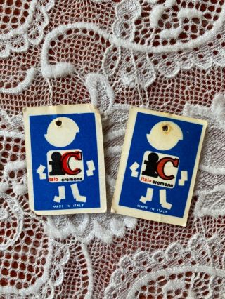 Vintage 1960’s Italocremona Doll Hang Tags For Your 16” 1960’s Cremona Dolls