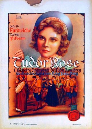 Tudor Rose 1936 Nova Pilbeam,  Cedric Hardwicke,  John Mills Belgian Poster