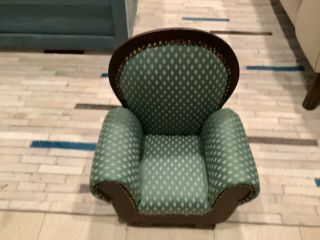 Dayton Hudson Chair Victorian Green Upholstered Doll Chair - American Girl Size
