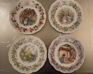 4 Vintage Royal 1982 Doulton Tea Plates Spring,  Summer,  Autumn,  Winter