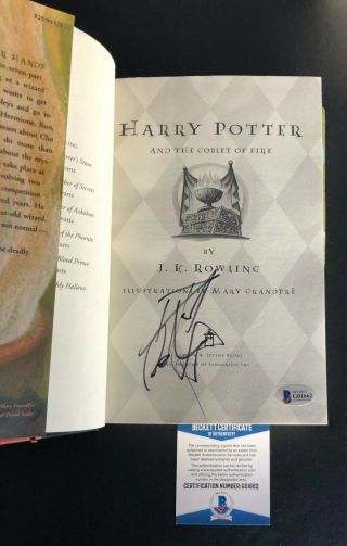 Daniel Radcliffe Signed Harry Potter Goblet Of Fire Book Autographed Bas