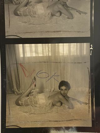 4 Vintage Bunny Yeager Nude Model Contact Sheet Photos,  From Yeager Archive 2