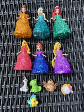 Disney Princess Magiclip Glitter Gliders Dolls And Pets Bundle Joblot.