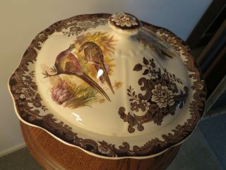 Vintage Palissy Game Series Covered Vegetable Serving Bowl/tureen With Lid 10 "
