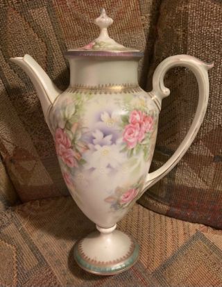 Antique Rs Prussia Red Mark Porcelain Coffee/chocolate Pot
