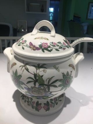 Portmeirion Botanic Garden Passion Flower Soup Tureen With Lid And Ladle