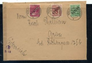 Germany Post War Berlin Stamps On Cover To Austria Censor