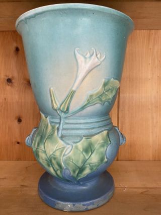 Vintage Roseville Pottery Lily Green Art Deco 12” Vase 774 - 12