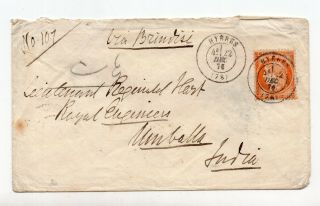 France To India Stamp Cover Sc 59 Lt Reginald Hart Royal Engineers Brindisi 153