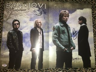Bon Jovi 2008 Lost Highway Tour Book Signed Autographed By All 4 Psa Dna Loa