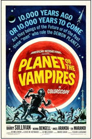 Poster On Linen Mario Bava Planet Of The Vampires 1965 Us1sht Linenbacked Signed