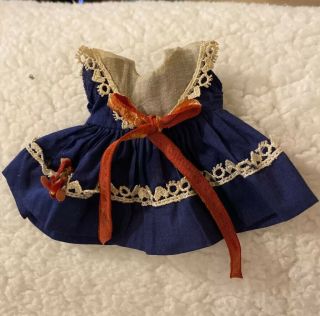 Vintage Ginny Doll Clothes Dress Tiny Miss Blue 1955 43 Vogue Medford Ma