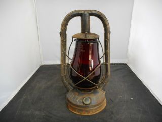 Vintage Dietz Monarch Red Glass Globe Lantern L.  A.  D.  W.  P.