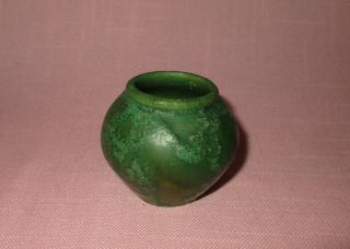 Antique American Arts & Crafts Pottery Miniature Matte Green Vase Grueby Teco 2 "