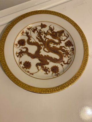 Set Of 6 Royal Gallery Gold Buffet Golden Dragon Salad Plates 8 1/2 "