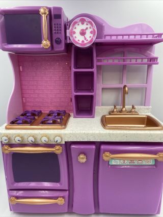 Our Generation Kitchen Set And Fridge for American Girl Pink Purple Food Dishes 2