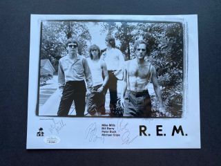 R.  E.  M.  Full Band Signed 8x10 Promo Photo Jsa Loa Xx13166 1987 I.  R.  S.  Records
