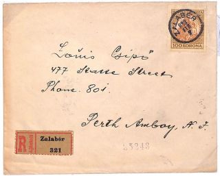 Y77 1923 Hungary Zalaber Trans - Atlantic To Usa Cover {samwells - Covers}pts