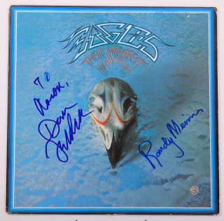 Gfa Eagles Don Felder & Randy Meisner Signed Vinyl Record Album Ad1