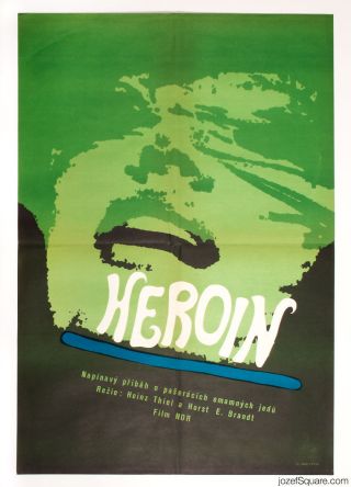 Movie Poster Heroin 1968 Psychedelic Cinema Art Large A1 Size 60s Graphic Design