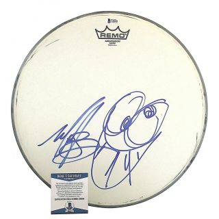 Mark Hoppus Blink - 182 Signed Drum Head Cartoon Sketch Proof Beckett Autograph 2