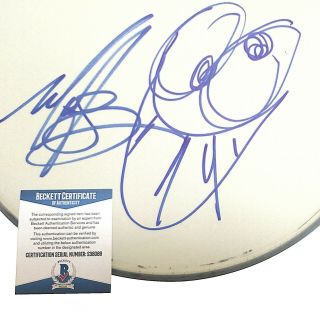 Mark Hoppus Blink - 182 Signed Drum Head Cartoon Sketch Proof Beckett Autograph 4