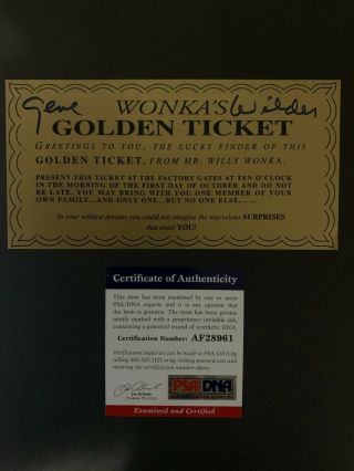 Willy Wonka Gene Wilder Signed Autographed Golden Ticket Psa/dna Gem 10 Auto?