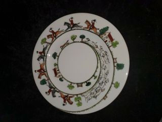 Crown Staffordshire Hunting Scene Dinner Plate S95108g2