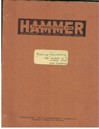 Hammer Film Script The Children Of Light (released As These Are The Damned)