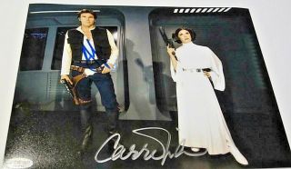 Carrie Fisher Harrison Ford Star Wars Signed 8x10 Photo Autograph Auto Certified