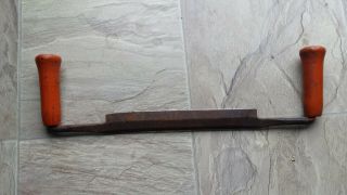 Vintage/antique Draw Knife With Wood Handles 18 - Inches Overall W/ 9.  75 " Blade