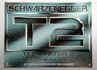T2 Terminator 2 (1991) Rare Advance Uk Quad Movie Poster Schwarzenegger