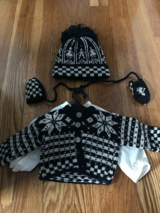American Girl Doll Kirsten Knit Winter Sweater Mittens And Hat Retired