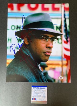 Denzel Washington Signed Autographed Malcolm X 11x14 Photo With Psa/dna