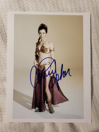 Carrie Fisher Star Wars Princess Leia Hand Signed 8x10 Auto W/coa,  Studio Letter