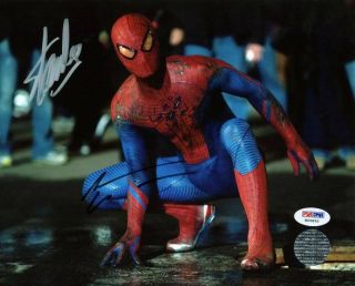 Stan Lee & Andrew Garfield Spider - Man Signed Authentic 8x10 Photo Psa W25892