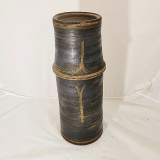 Rare Vintage Denis Vibert Maine Case Pine Tree Kiln Studio Pottery Signed Vase