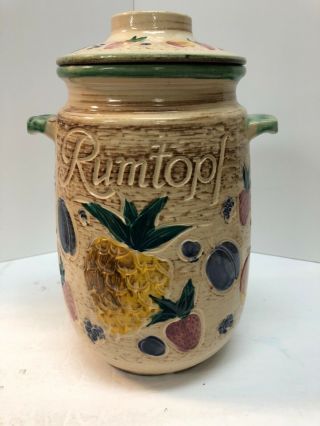 Vintage Rumtopf 204 - 28 By Scheurich Keramik,  Ceramic Storage Jar W/ Lid (02 - 006)