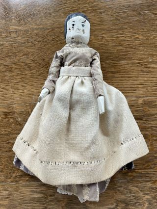 Handmade Vintage Wooden Doll,  12 " Tall,  Hinged Elbows,  Knees,  Shoulders.