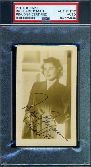 Ingrid Bergman Psa Dna Signed Vintage 1944 Photo Autograph