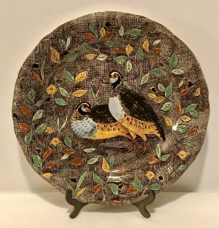 Gien French Faience Rambouillet Pheasants,  Wild Ducks,  Game Birds 10” Plate