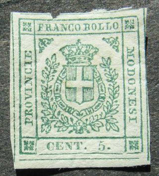 Italian States,  Modena 1859 5c,  Regular Issue,  Coat Of Arms,  Mi 7c Cv=eur220 Mh