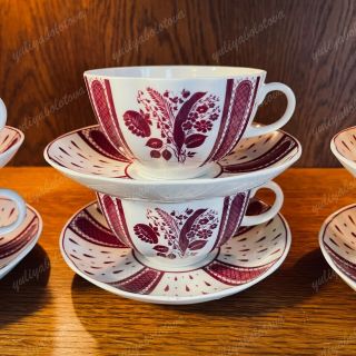 Tea Set For 6 People Imperial Porcelain Factory Lomonosov Ussr Vintage