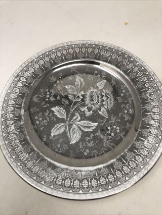 2 Wedgwood Tonquin Silver Luster 9” Plates,  Etruria England Rare 2