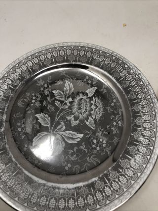 2 Wedgwood Tonquin Silver Luster 9” Plates,  Etruria England Rare 3