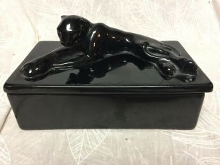 Vintage Royal Haeger Black Panther Box 2631 Usa