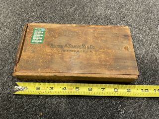 Antique Brown & Sharpe 3 - 4 " Micrometer Wood Box Only - Vintage