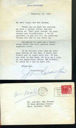 Joan Crawford Jsa Signed 1967 Letter Autograph