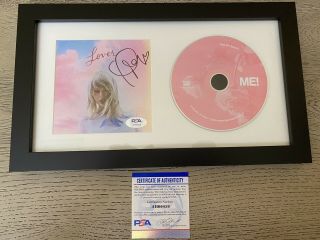 Taylor Swift Framed Signed Lover Album Cd Booklet With Cd Psa Auto Rare Old