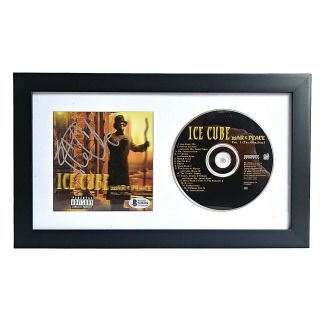 Ice Cube Signed War and Peace Framed CD Compact Disc Cover Beckett BAS Autograph 2
